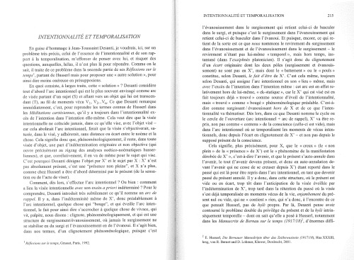 Intentionnalité et temporalisation