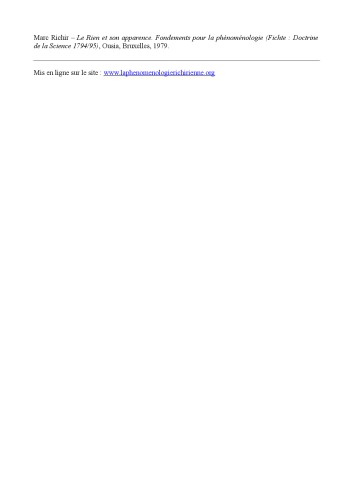 Le Rien et son apparence