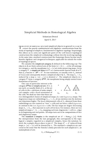 Simplicial Methods in Homological Algebra