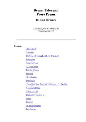 Dream Tales and Prose Poems