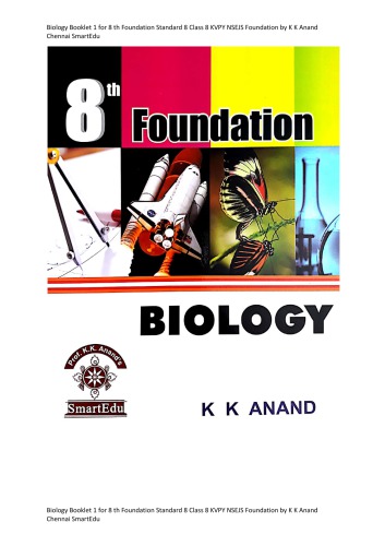 Biology Booklet 1 for 8 th Foundation Standard 8 Class 8 KVPY NSEJS Foundation
