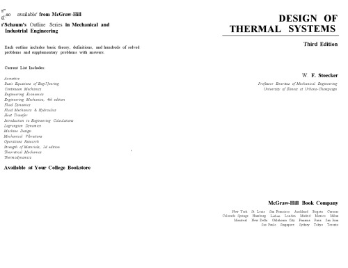 Design of Thermal Systems
