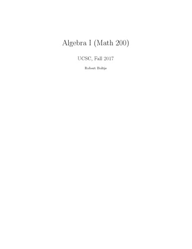 Algebra I (Math 200)