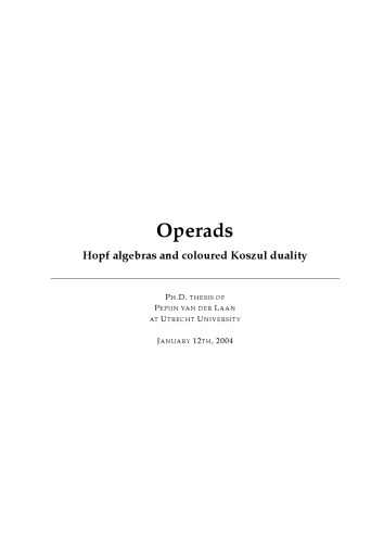 Operads: Hopf algebras and coloured Koszul duality [PhD thesis]