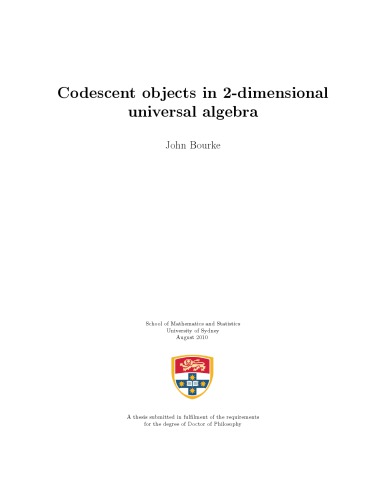 Codescent objects in 2-dimensional universal algebra