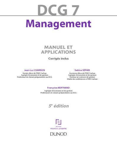 DCG 7 - Management - manuel et applications