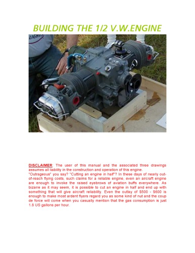 The Volkswagen Engine Conversion Plans - Building the Half VW Engine