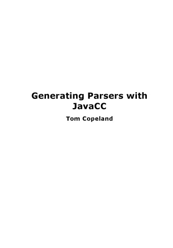 Generating Parsers with JavaCC