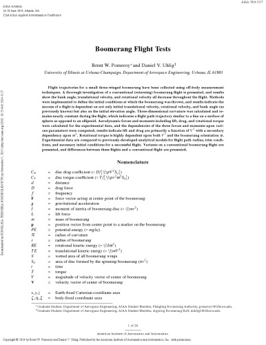 Boomerang Flight Tests