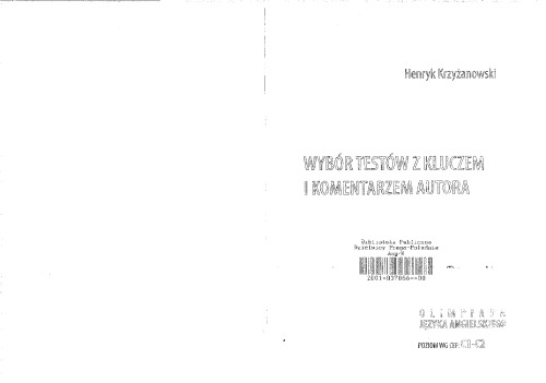 Wybór testów z kluczem i komentarzem autora