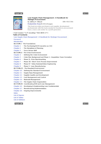 Lean Supply Chain Management: A Handbook for Strategic Procurement