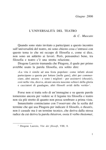 L’universalità del teatro