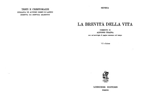 La brevità della vita (con una antologia di pagine senecane sul tempo)