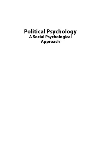 Political Psychology: A Social Psychological Approach