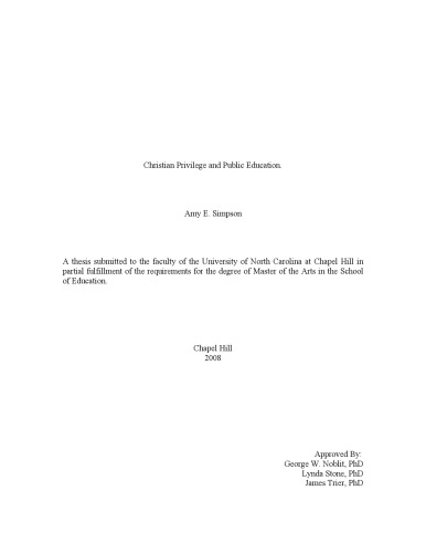 Christian Privilege and Public Education