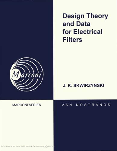 Design Theory and Data for Electrical Filters