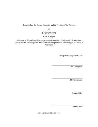 Re-grounding the Cogito: Descartes and the Problem of the Baroque