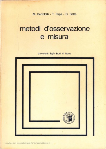 Metodi d’Osservazione e Misura