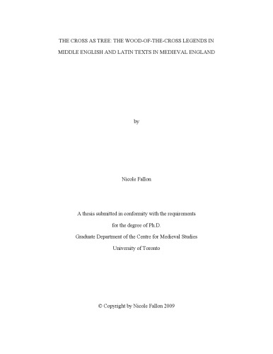 The cross as tree: The wood-of-the-cross legends in Middle English and Latin texts in medieval England