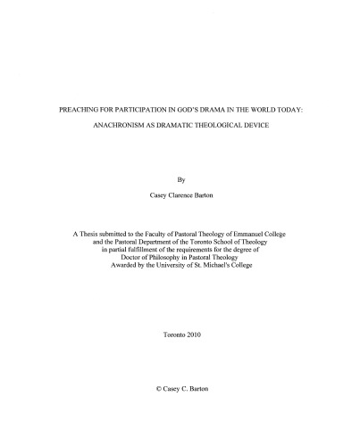 Preaching for participation in God’s drama in the world today: Anachronism as dramatic theological device