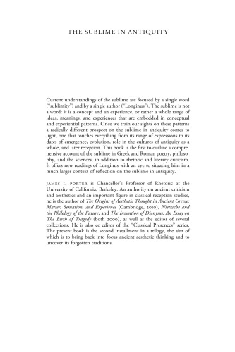 The Sublime in Antiquity