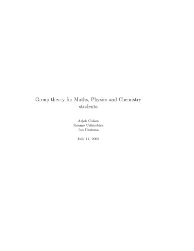 Group theory for Maths, Physics and Chemistry students