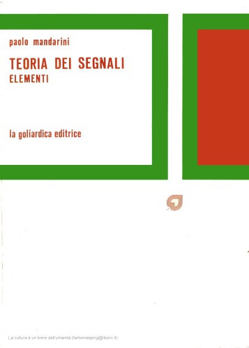 Teoria dei Segnali, Elementi