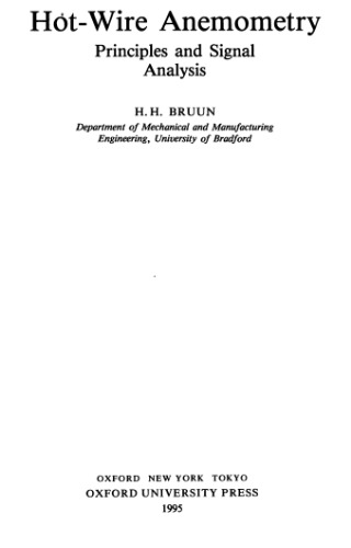 Hot-Wire Anemometry: Principles and Signal Analysis