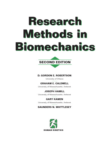 Research Methods in Biomechanics