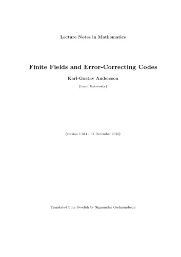 Finite Fields and Error-Correcting Codes