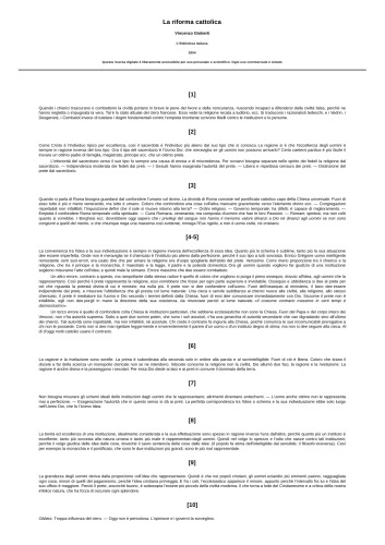 La riforma cattolica