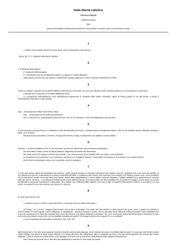 Della libertà cattolica