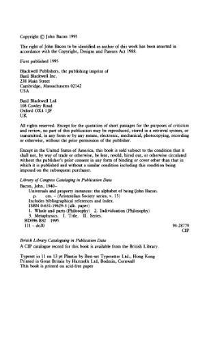 Universals and property instances: the alphabet of being