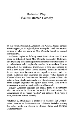 Barbarian Play: Plautus’ Roman Comedy