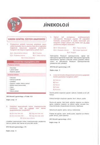 SORU KİTABI SERİSİ OBSTETRİK ve JİNEKOLOJİ