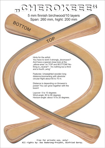 Cherokee Boomerang Bumerang Bauplan Plan Plans