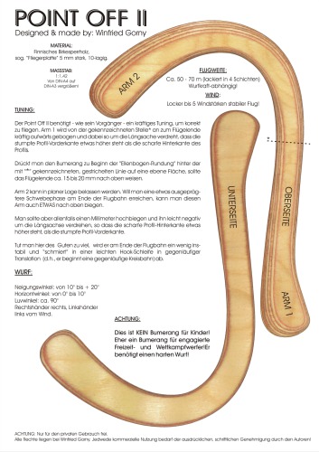 Point Off II Boomerang Bumerang Bauplan Plan Plans