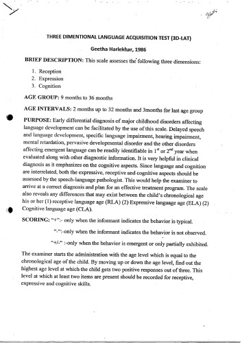 3-Dimensional Language Acquisition Test (3DLAT)