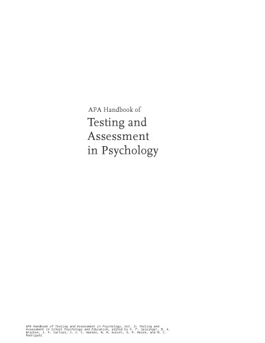 APA handbook of testing and assessment in psychology : Vol. 3