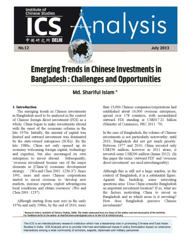 Chinese Investments in Bangladesh
