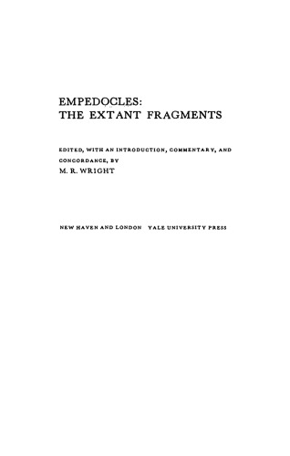Empedocles: the Extant Fragments