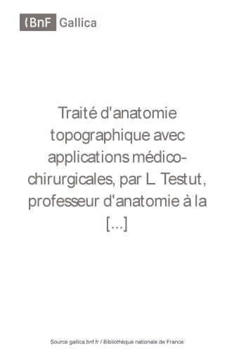 Traité d’anatomie topographique
