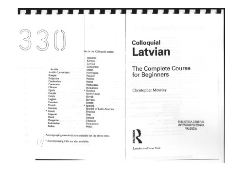 Colloquial Latvian: The Complete Course For Beginners