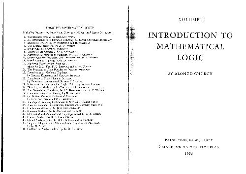 Introduction to Mathematical Logic, Volume 1. Princeton Mathematical Series (Pt.1)