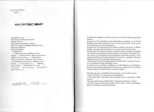 The fictional father. Lacanian Readings of the text