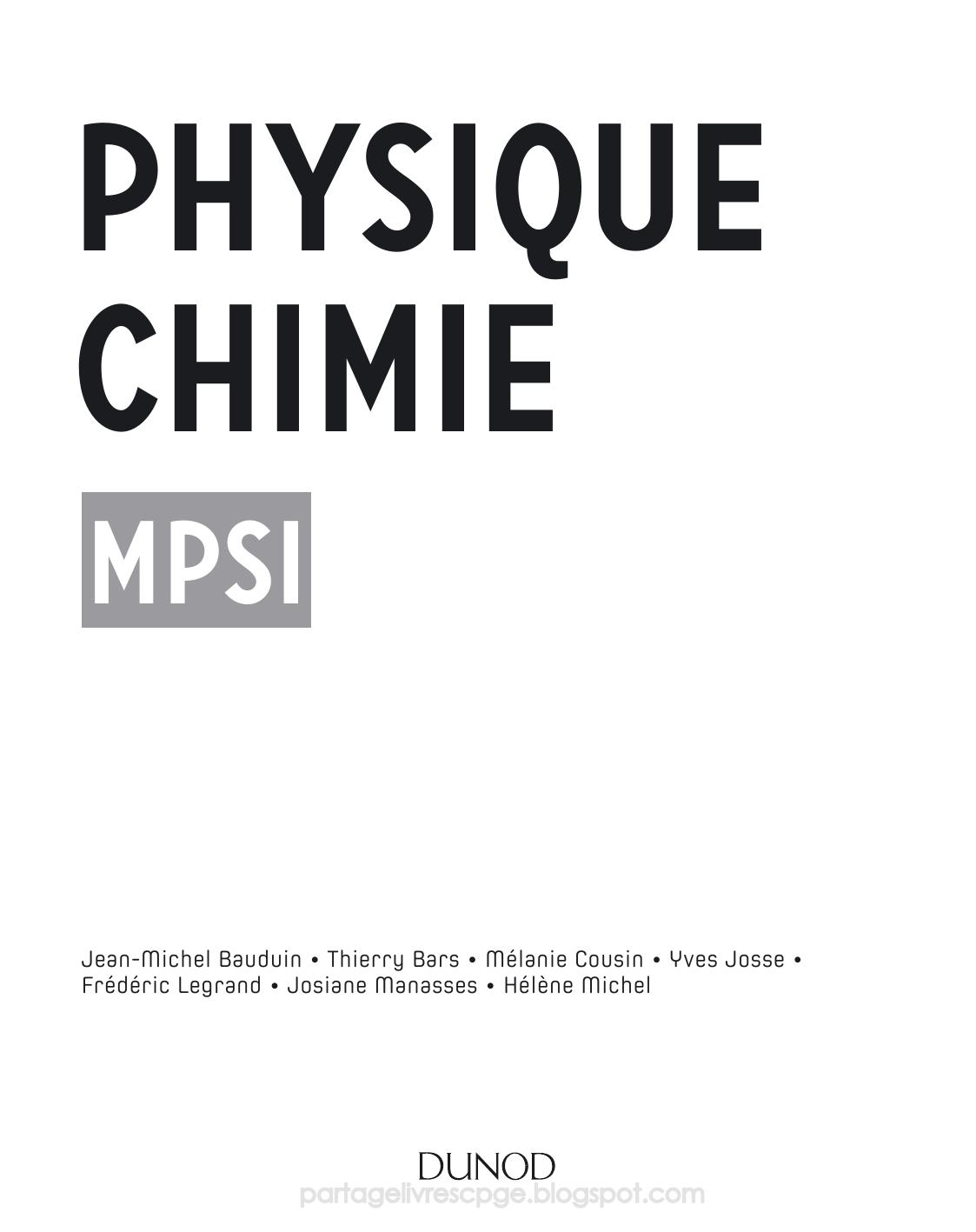 Physique-Chimie MPSI