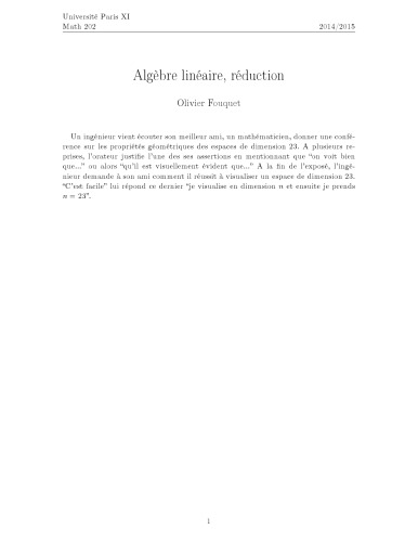 Algèbre linéaire, réduction