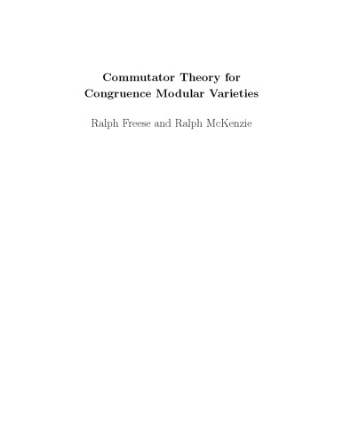 Commutator Theory for Congruence Modular Varieties