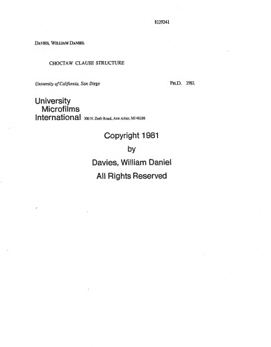 Choctaw Clause Structure