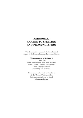 Kernowak: a guide to spelling and pronunciation